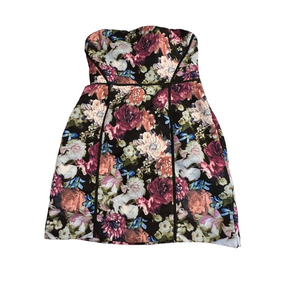 Urban Outfitters Kimchi Blue Floral Structured Strapless Dress Size Medium - Picture 1 of 6